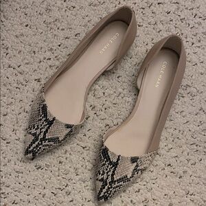 Cole Haan Women's Beige and Snakeskin Loafers like new worn twice